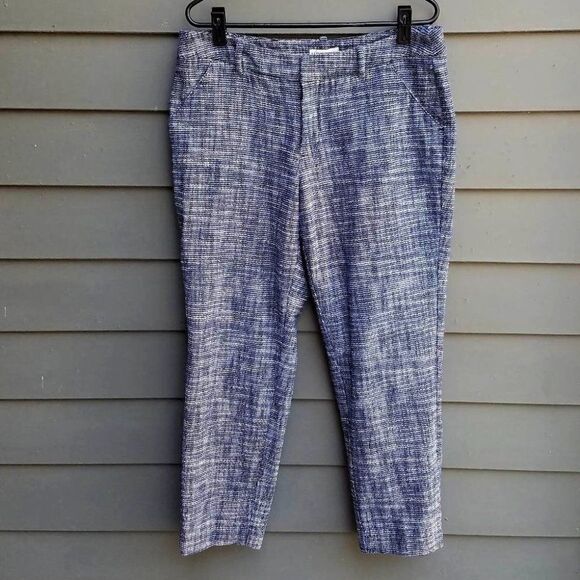 Merona Blue/White Tweed Pants Size 10 - Picture 1 of 10